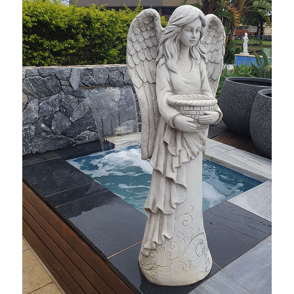 Angel with Water Bowl Garden Statue - Decor Home - Available at iPave Natural Stone