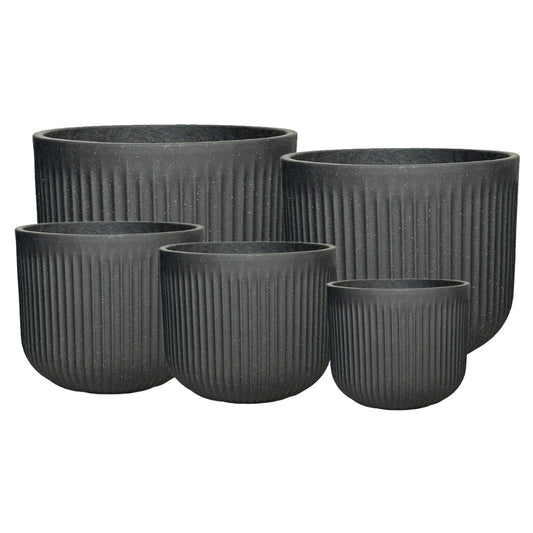 Keystone Arezzo Cylinder Pot - Black Terrazzo - Available at iPave Natural Stone