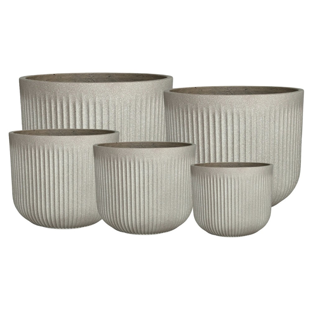 Keystone Arezzo Cylinder Pot - Taupe Terrazzo - Available at iPave Natural Stone