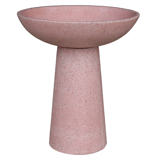 CementLITE Finch Bird Bath - Pink Terrazzo - Available at iPave Natural Stone