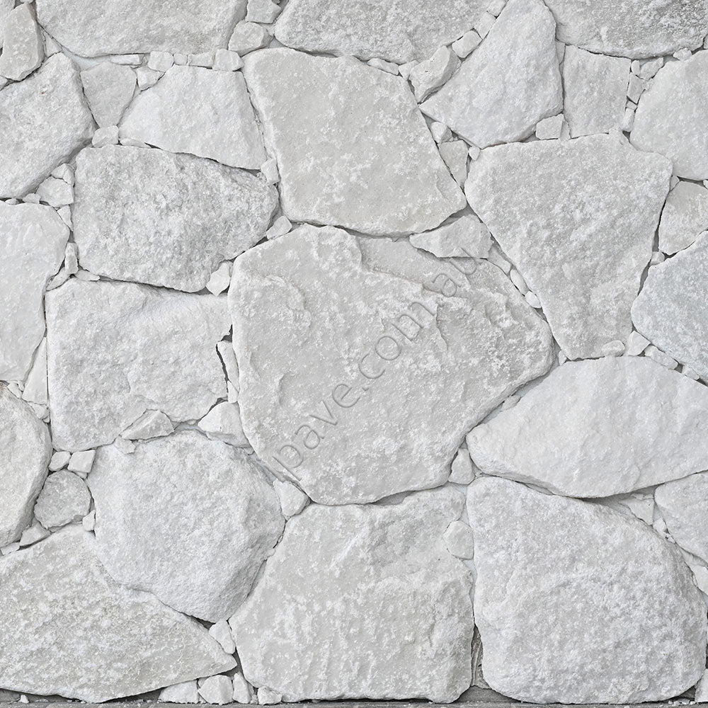 Cristallo Random Natural Stone Cladding - Sold per m2 only - 1st Quality - White Cladding - Available at iPave Natural Stone