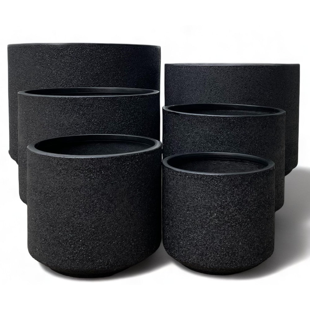 black stone plant pot Modstone Fynn Planter Pot