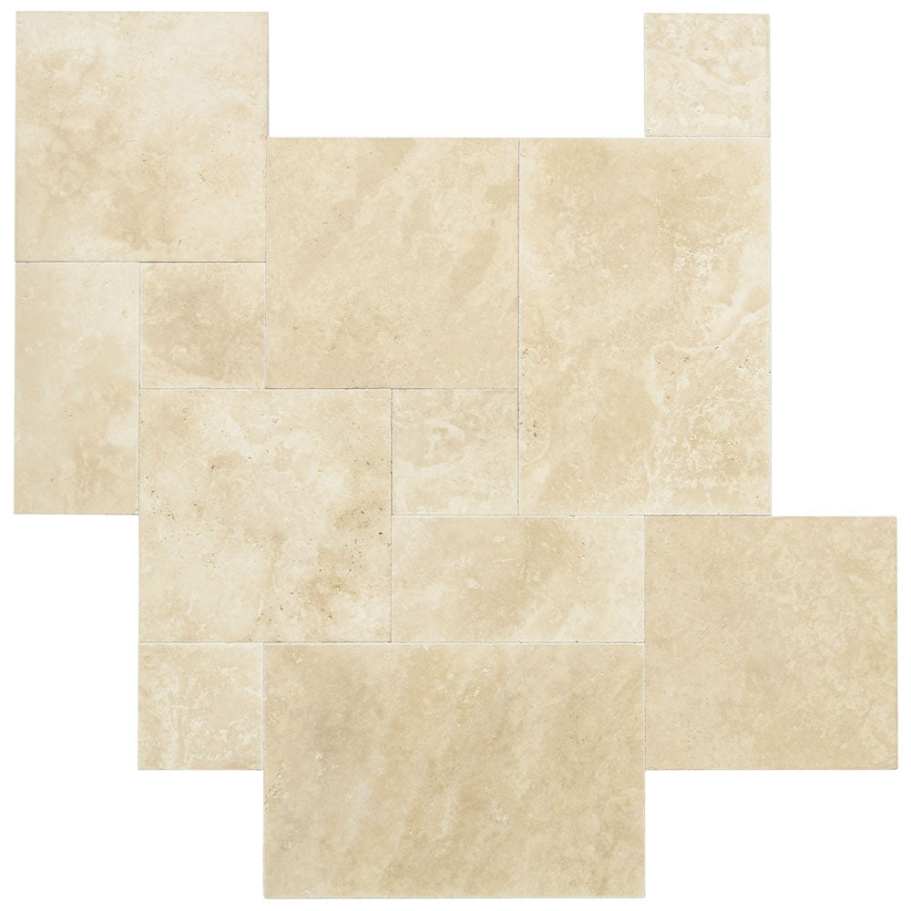Ivory Travertine 610x406x20mm Tumbled Natural Stone Pavers - 1st Quality