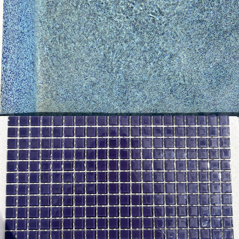 Midnight Blue Dot Mounted Glass Mosaic Waterline Tiles - Price per Square Metre - Swimming Pool and Spa Design options - Available at iPave Natural Stone