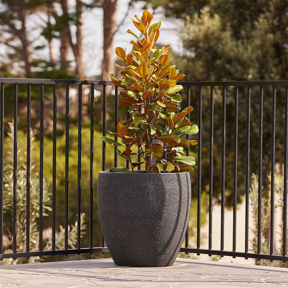 Modstone Montague Egg Pot - Black Stone - Balcony - Porch - Available at iPave Natural Stone