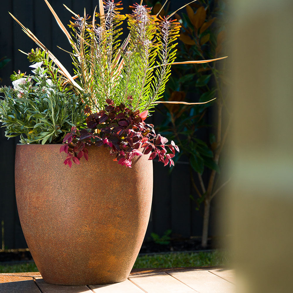 Modstone Montague Egg Pot - Rust - Plants - Available at iPave Natural Stone