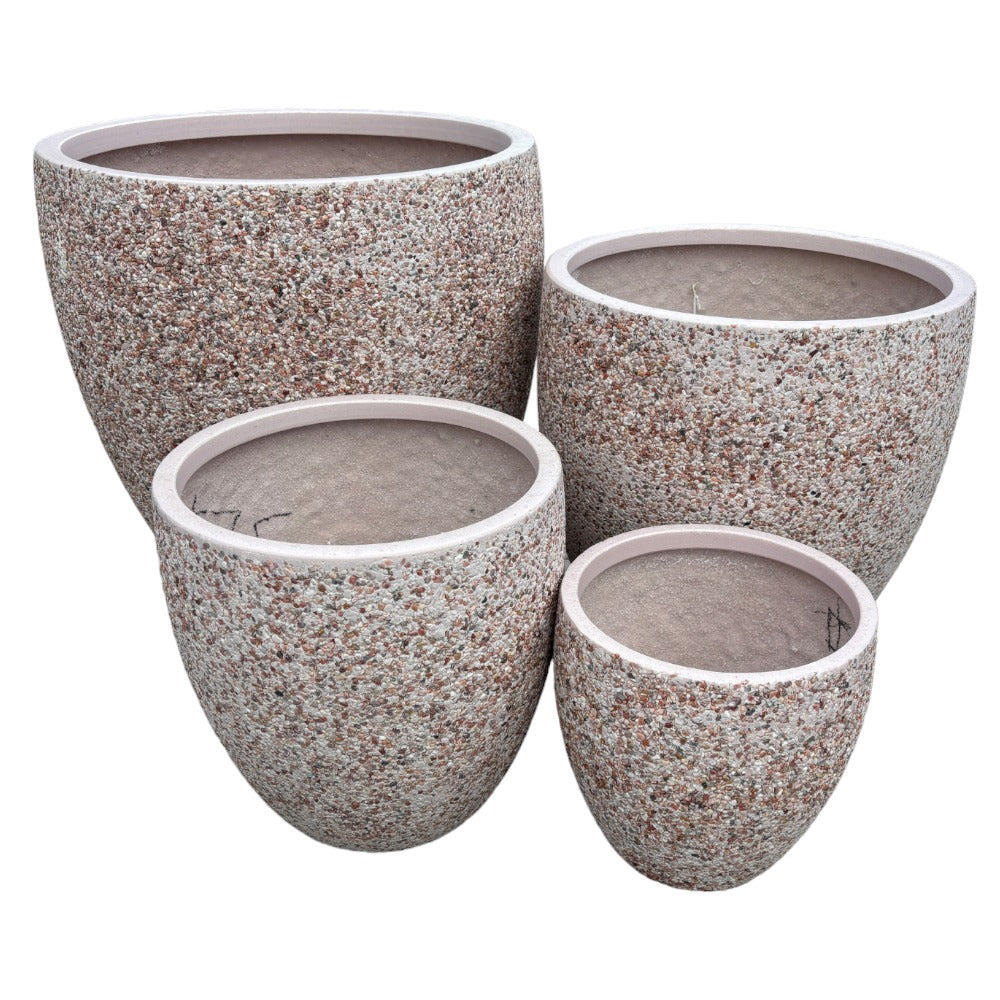 Modstone Montague Egg Pot - Pink Pebble - Set of 4 - Available at iPave Natural Stone