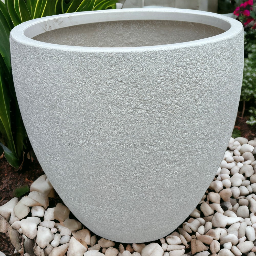 Modstone Montague Egg Pot - White Stone - garden - Available at iPave Natural Stone