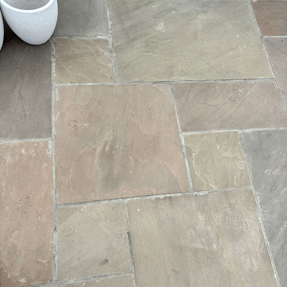 Raj Ochre Naturally Split Sandstone Patio Pack - 1st Quality -  Landscaping - Available at iPave Natural Stone