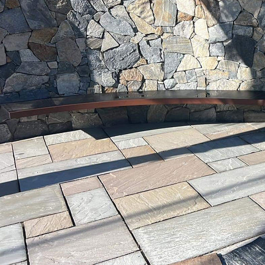 Grey Quartz Random Natural Stone Cladding - Sold per m2 only -1st Quality - Outdoor Seating Area - Available at iPave Natural Stone