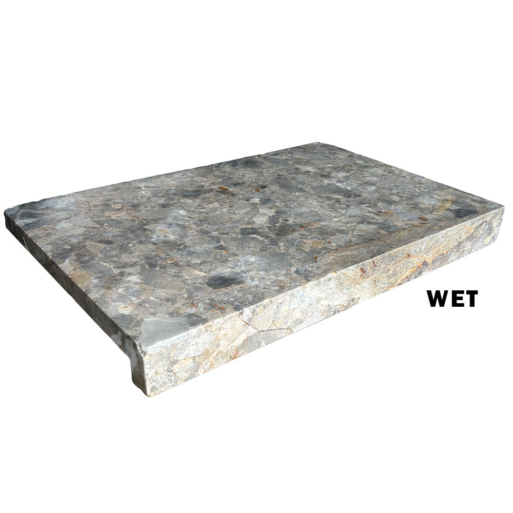 Toscana Grey Marble 600x400x30/60mm Drop Nose Coping - 1st Quality - Exterior Design - Available at iPave Natural Stone