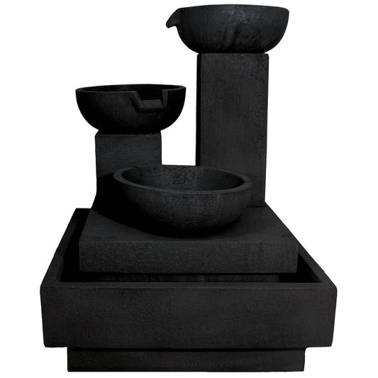 Trio Cascading Fountain - Charcoal - Available at iPave Natural Stone