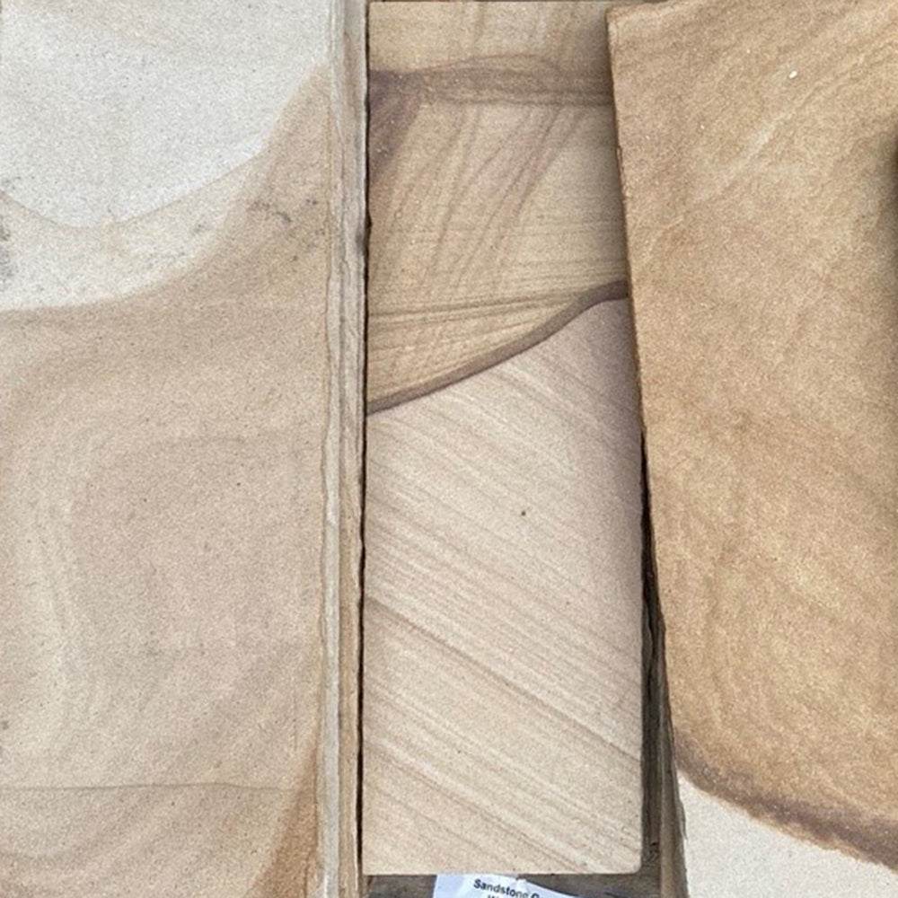 Australian Sandstone Hydrasplit Garden Edging / Capping - 250mm Wide - 1st Quality (Price Per Lineal Metre) - Pallet Picture - Available at iPave Natural Stone