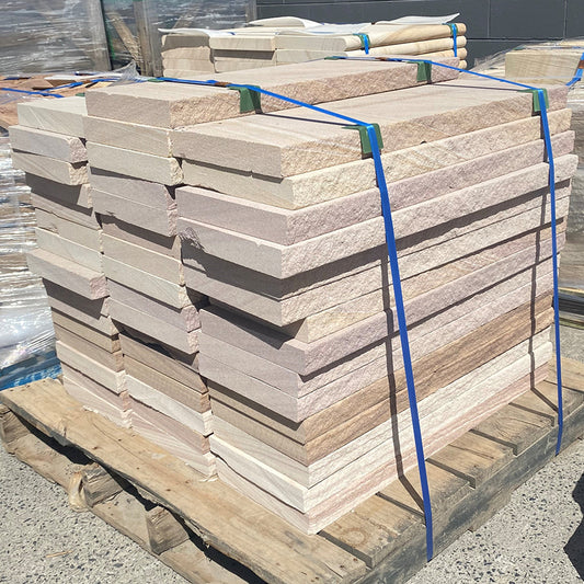 Australian Sandstone Hydrasplit Garden Edging / Capping - 300mm Wide - 1st Quality (Price Per Lineal Metre) - Pallet - Available at iPave Natural Stone