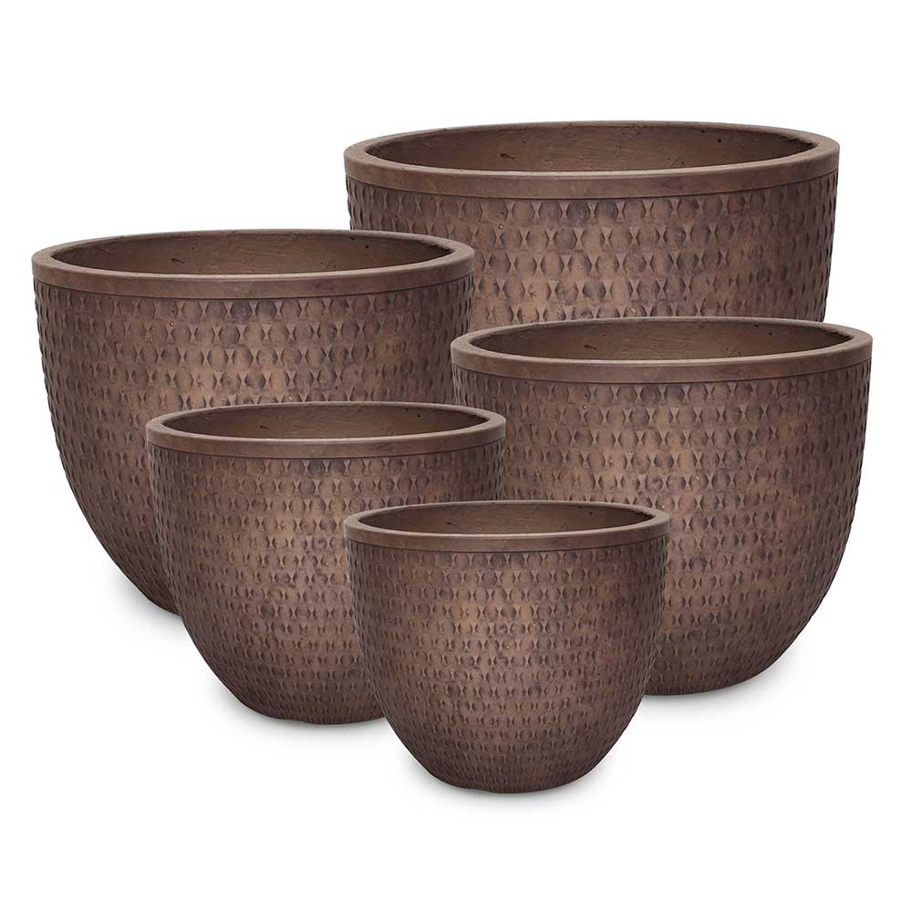 Keystone Bowknot Egg Pot - Antique Brown - Northcote Pottery - Available at iPave Natural Stone