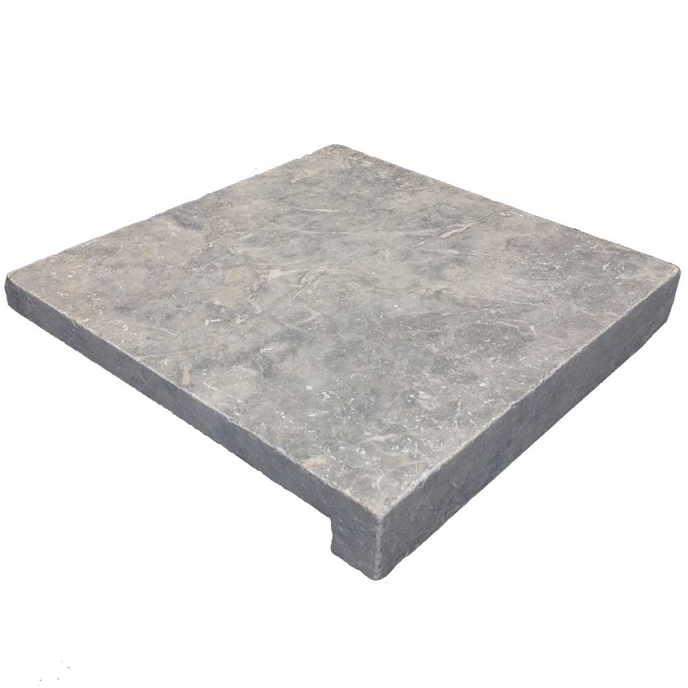 Grey Sky Limestone 400x400x30/60mm Drop Nose Coping - 1st Quality - Single Piece - Available at iPave Natural Stone