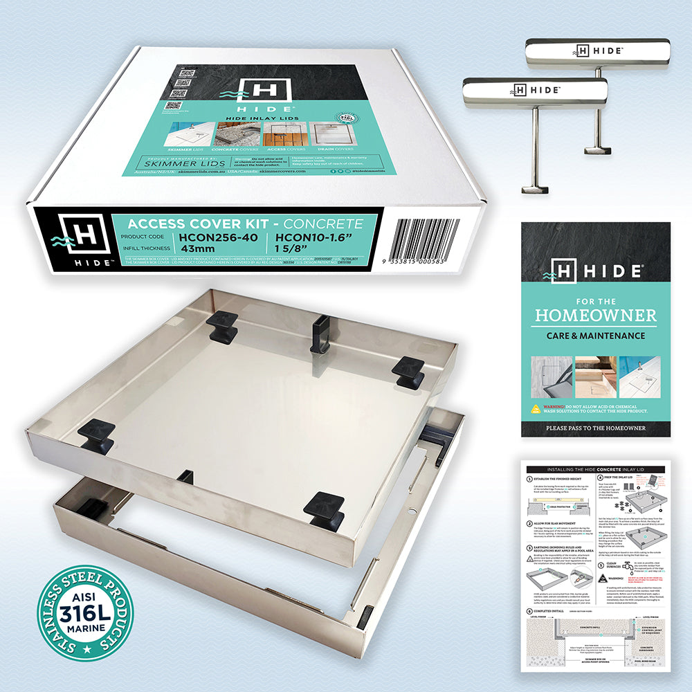 Hide Access Cover Concrete Kit - 256mm - Kit - Available at iPave Natural Stone