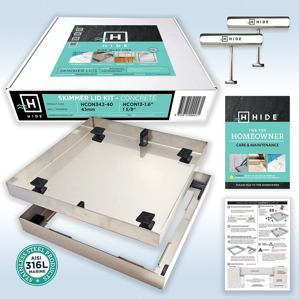 Hide Skimmer Lid Concrete Kit - 342mm - Kit - Available at iPave Natural Stone