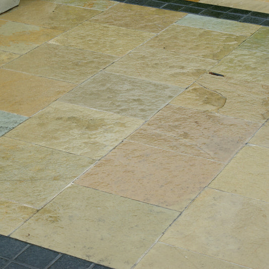 Tuscan Beige Limestone 400x400x25mm Natural Stone Pavers - 1st Quality - Laid - Available at iPave Natural Stone