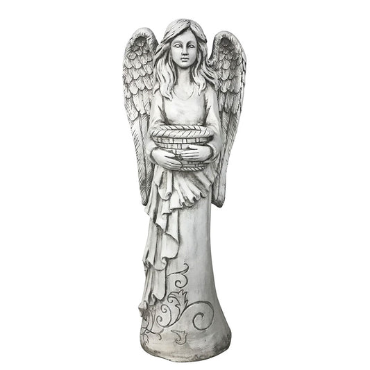 Angel with Water Bowl Garden Statue - Outdoor Decor - Available at iPave Natural Stone