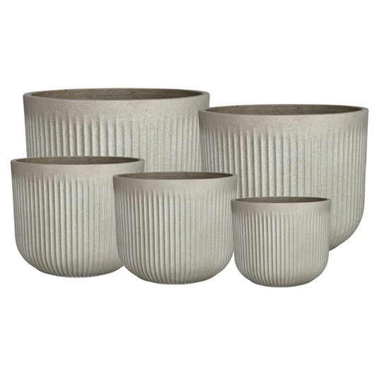 Keystone Arezzo Cylinder Pot - Taupe Terrazzo - Available at iPave Natural Stone