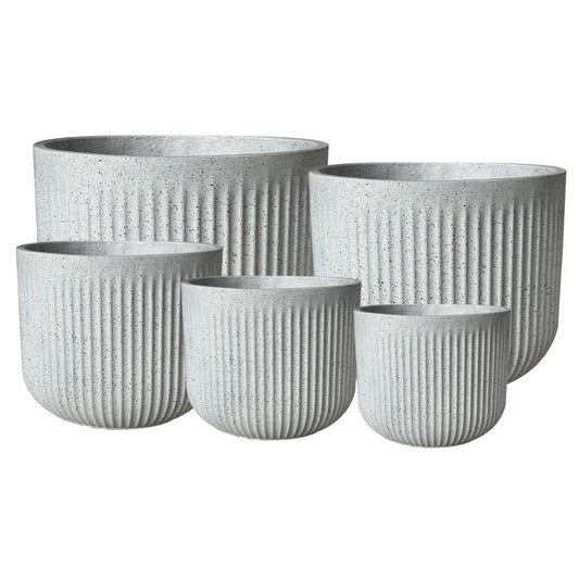 Keystone Arezzo Cylinder Pot - White Terrazzo - Available at Ipave Natural Stone