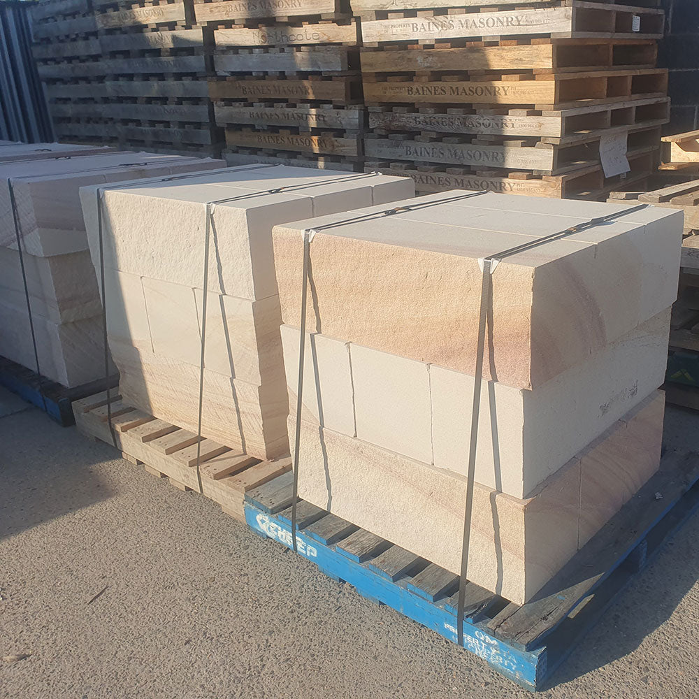 Australian Sandstone Hydrasplit Blocks - 900mm Long x 300mm Wide - 300mm High - 1st Quality - v2 - Available at iPave Natural Stone
