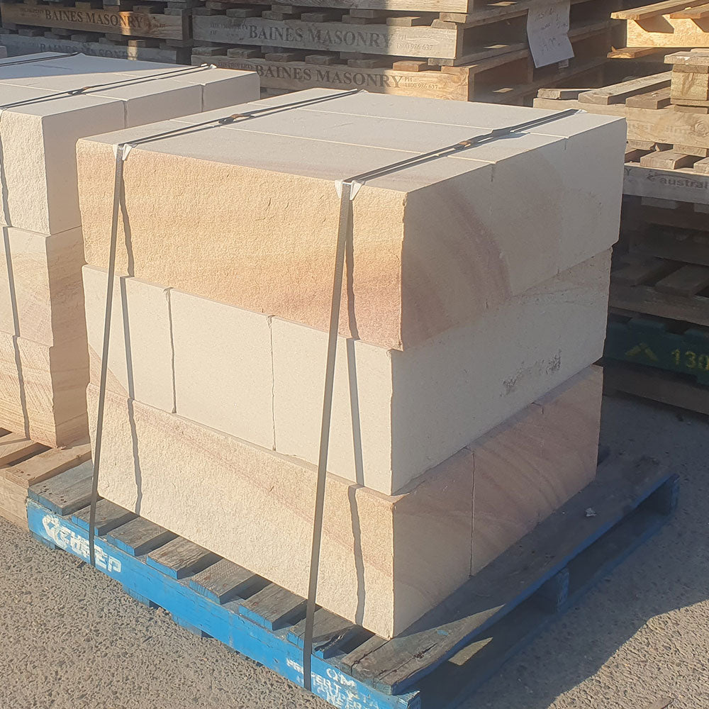 Australian Sandstone Hydrasplit Blocks - 900mm Long x 300mm Wide - 300mm High - 1st Quality - v3 - Available at iPave Natural Stone