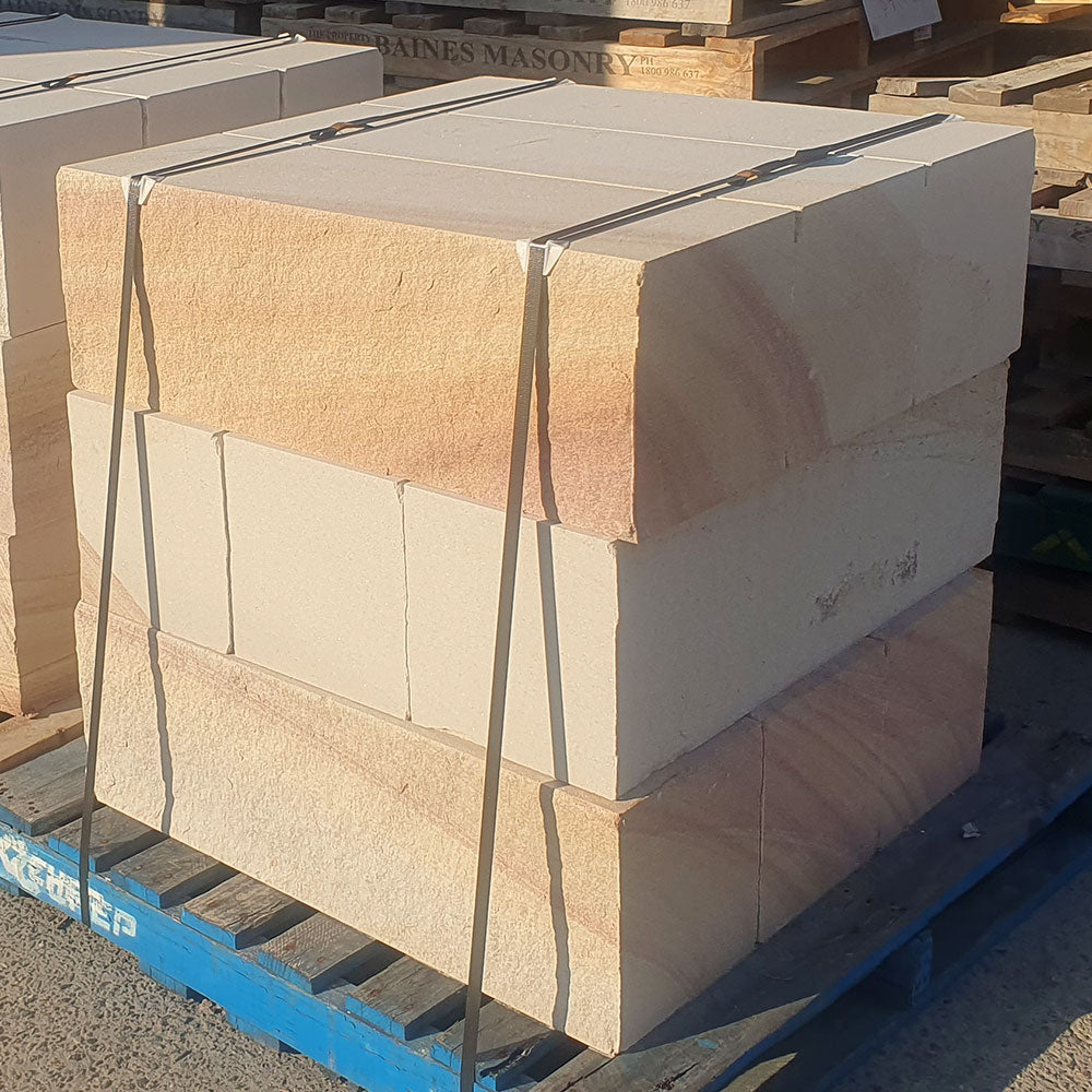 Australian Sandstone Hydrasplit Blocks - 900mm Long x 300mm Wide - 300mm High - 1st Quality - Available at iPave Natural Stone