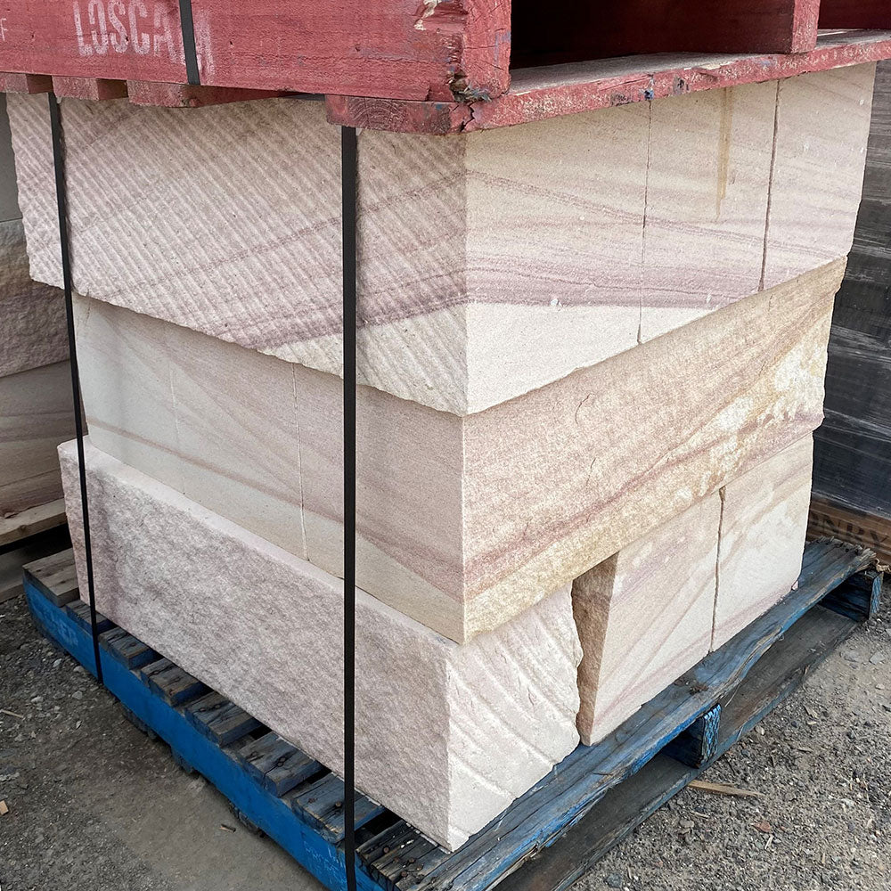 Australian Sandstone Hydrasplit Blocks - 900mm Long x 300mm Wide - 300mm High - 1st Quality - v4 - Available at iPave Natural Stone