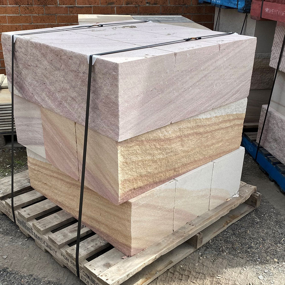 Australian Sandstone Hydrasplit Blocks - 900mm Long x 300mm Wide - 300mm High - 1st Quality - v5 - Available at iPave Natural Stone