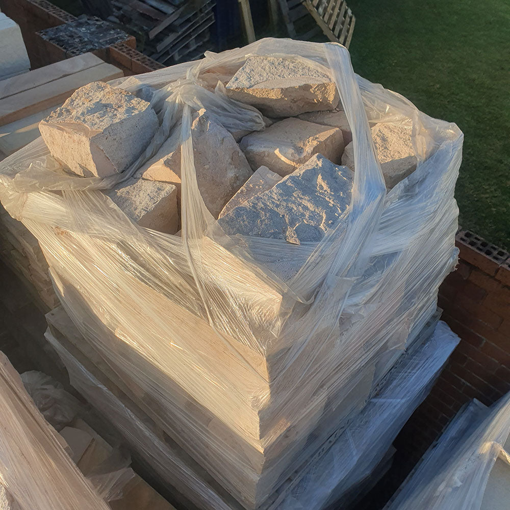 Australian Sandstone Ballast - (Random Man-Size Blocks) - Sold per m2 only - 1st Quality - Pallet - Available at iPave Natural Stone