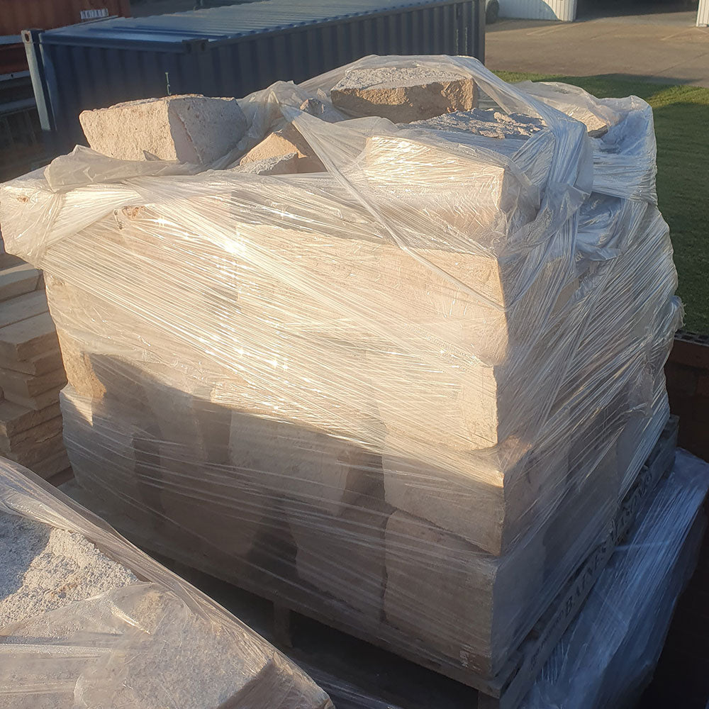 Australian Sandstone Ballast - (Random Man-Size Blocks) - Sold per m2 only - 1st Quality - Pallet picture - Available at iPave Natural Stone