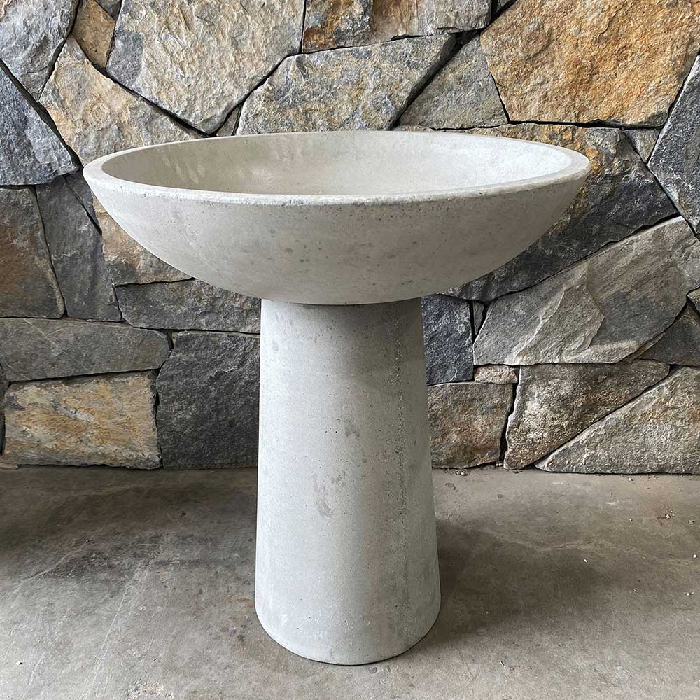 CementLITE Finch Bird Bath - Cement - Available at iPave Natural Stone