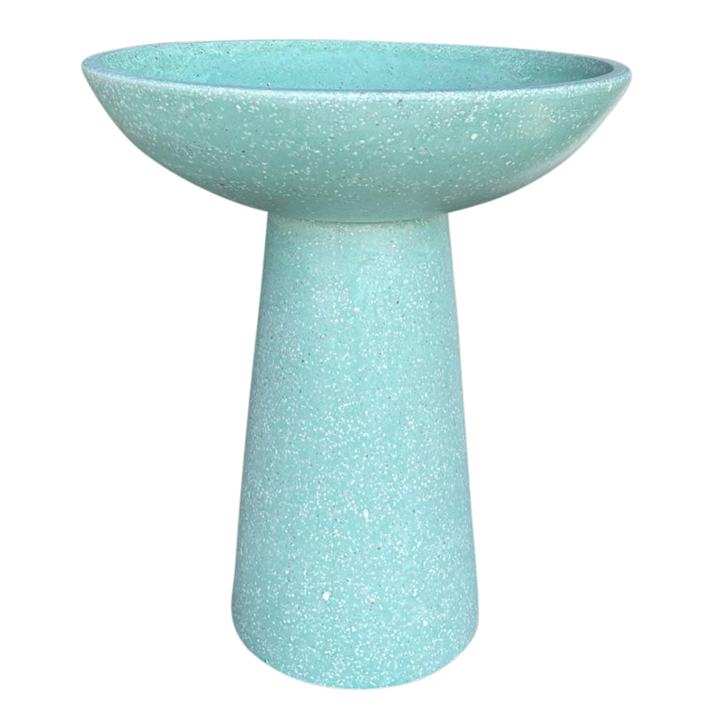CementLITE Finch Bird Bath - Green Terrazzo - Available at iPave Natural Stone