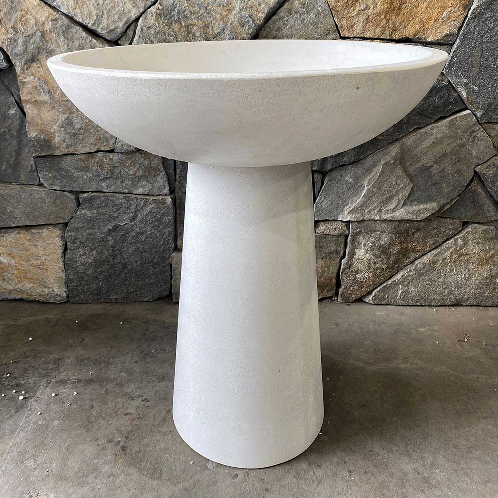 CementLITE Finch Bird Bath - White - Available at iPave Natural Stone