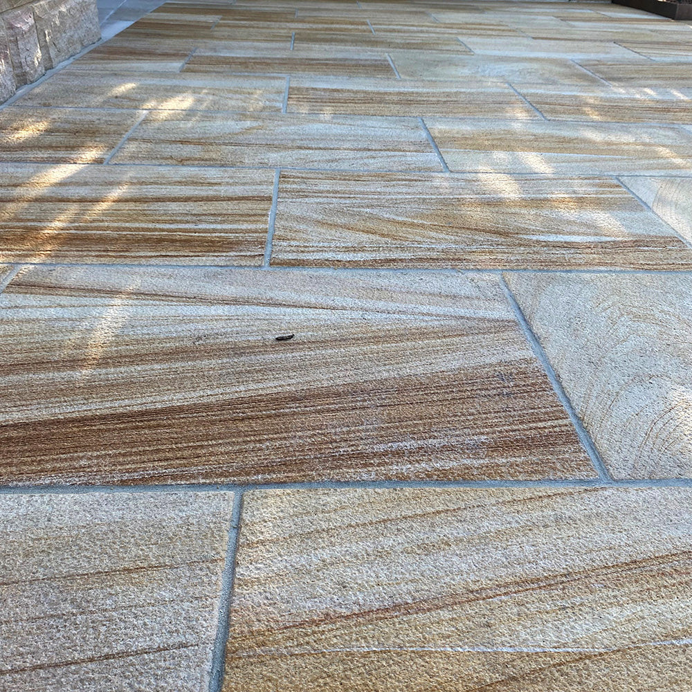Colonial Shotblasted Sandstone 600x400x25mm Natural Stone Pavers - 1st Quality - Pathway - Available at iPave Natural Stone