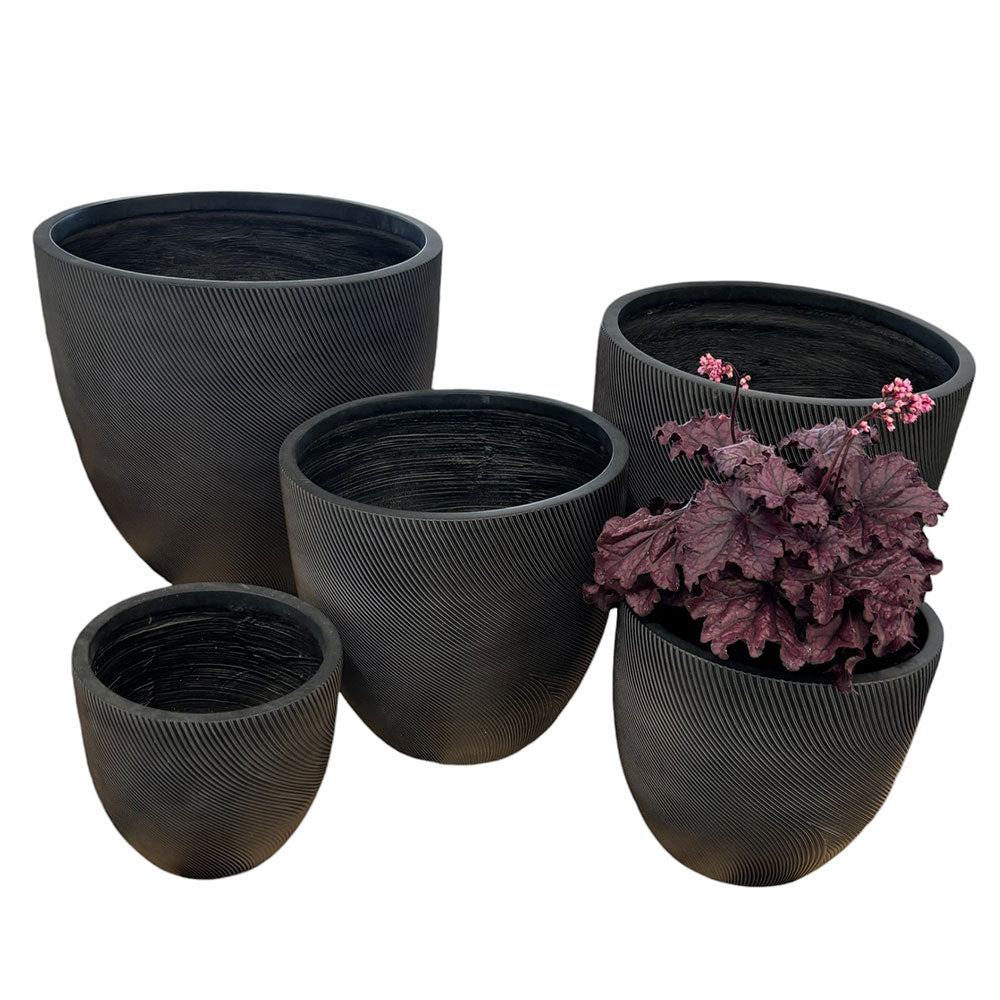 UrbanLITE Helix Egg Pot - Black - All Sizes - Available at iPave Natural Stone