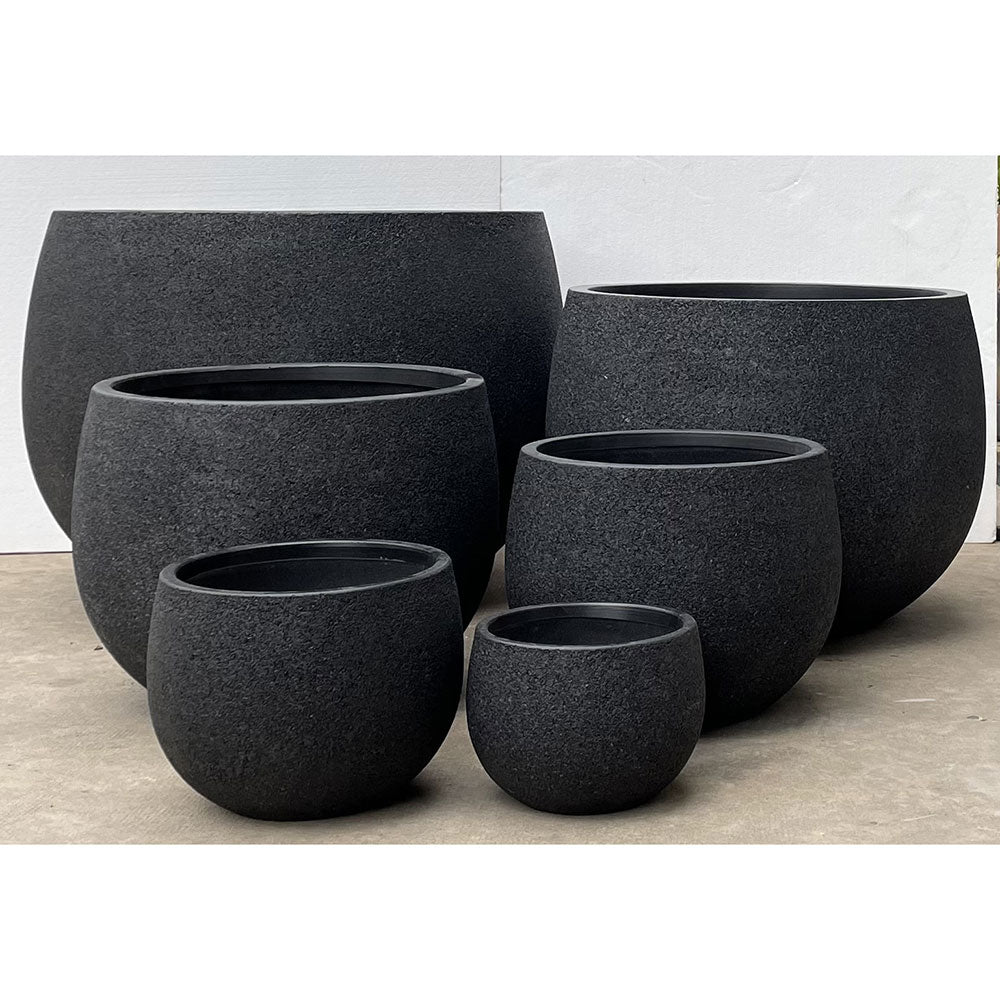 Modstone Mega Belly Pot - Black Stone - Available at iPave Natural Stone