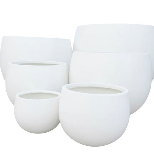 Modstone Mega Belly Pot - Pure White - Available at iPabve Natural Stone