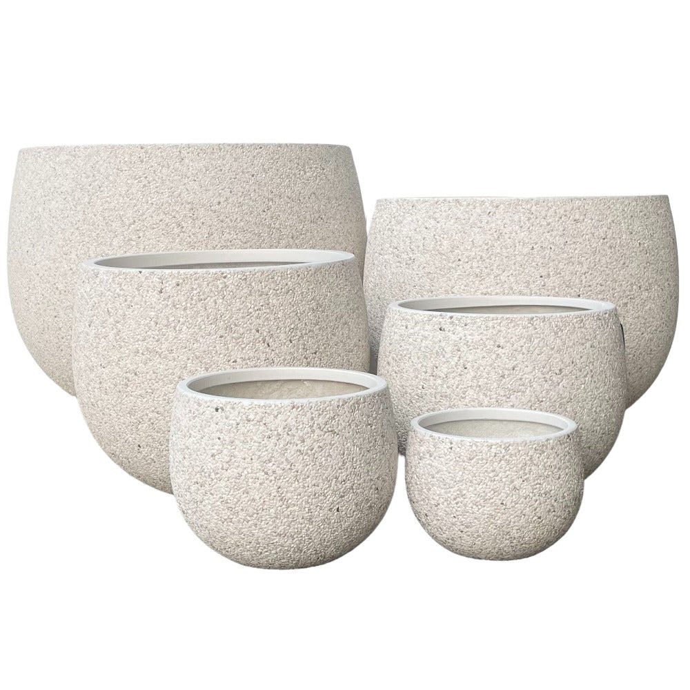 Modstone Mega Belly Pot - White Pebble - Northcote Pottery - Available at iPave Natural Stone