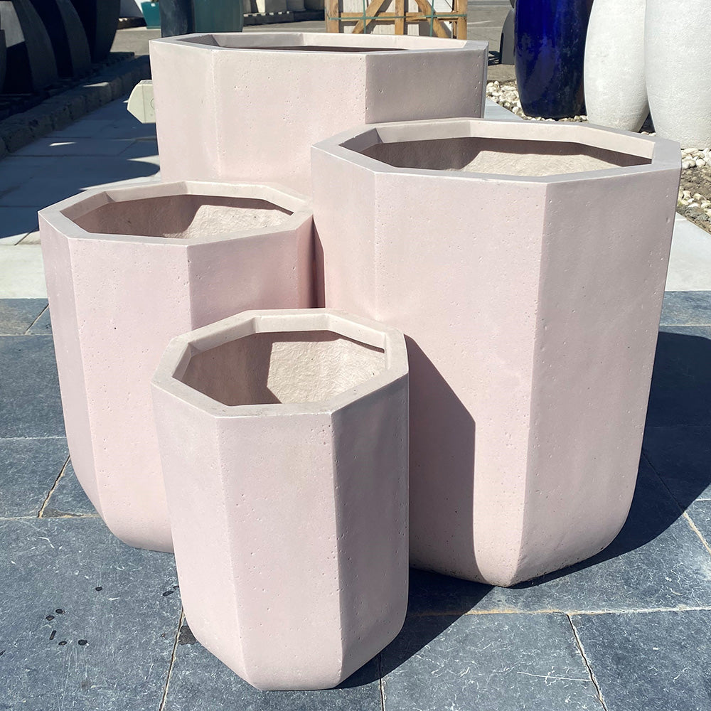 Modstone Ocean Tall Cylinder Pot - Light Pink - Available at iPave Natural Stone