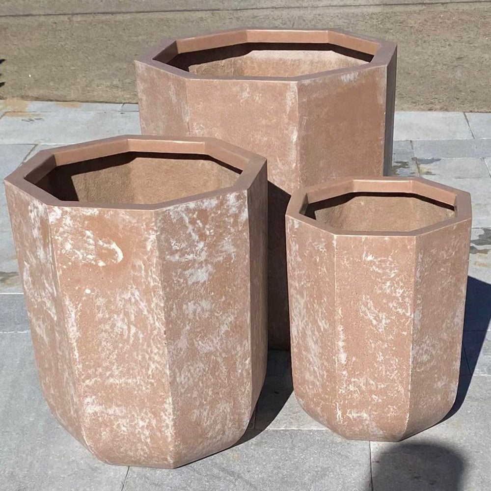 Modstone Ocean Tall Cylinder - Light Terracotta Sandblast - Available at iPave Natural Stone