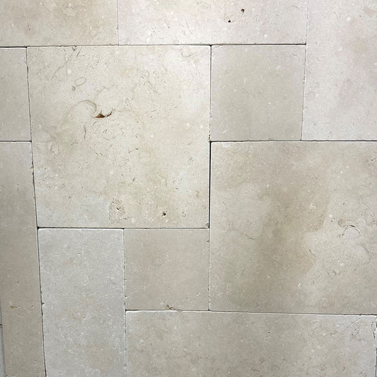 Portland Tumbled Limestone French Pattern Natural Stone Pavers - 20mm - 1st Quality - Sold per Set of 1.44m2 - Available at iPave Natural Stone