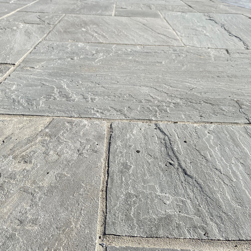 Raj Grey Naturally Split Sandstone French Pattern Patio Pack - 1st Quality - $85 per Square Metre - Landscaping - Available at iPave Natural Stone