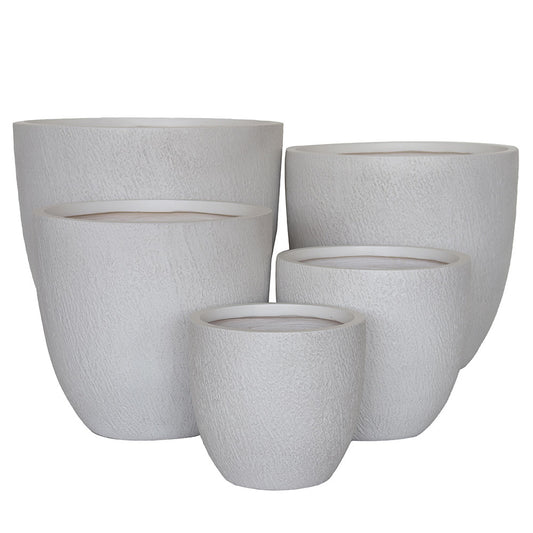 UrbanLITE Slate Egg Pot - White - Available at iPave Natural Stone