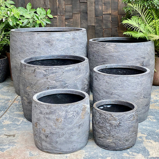 Modstone Storm Cylinder Pot - Grey Pietra - Planter - Available at iPave Natural Stone