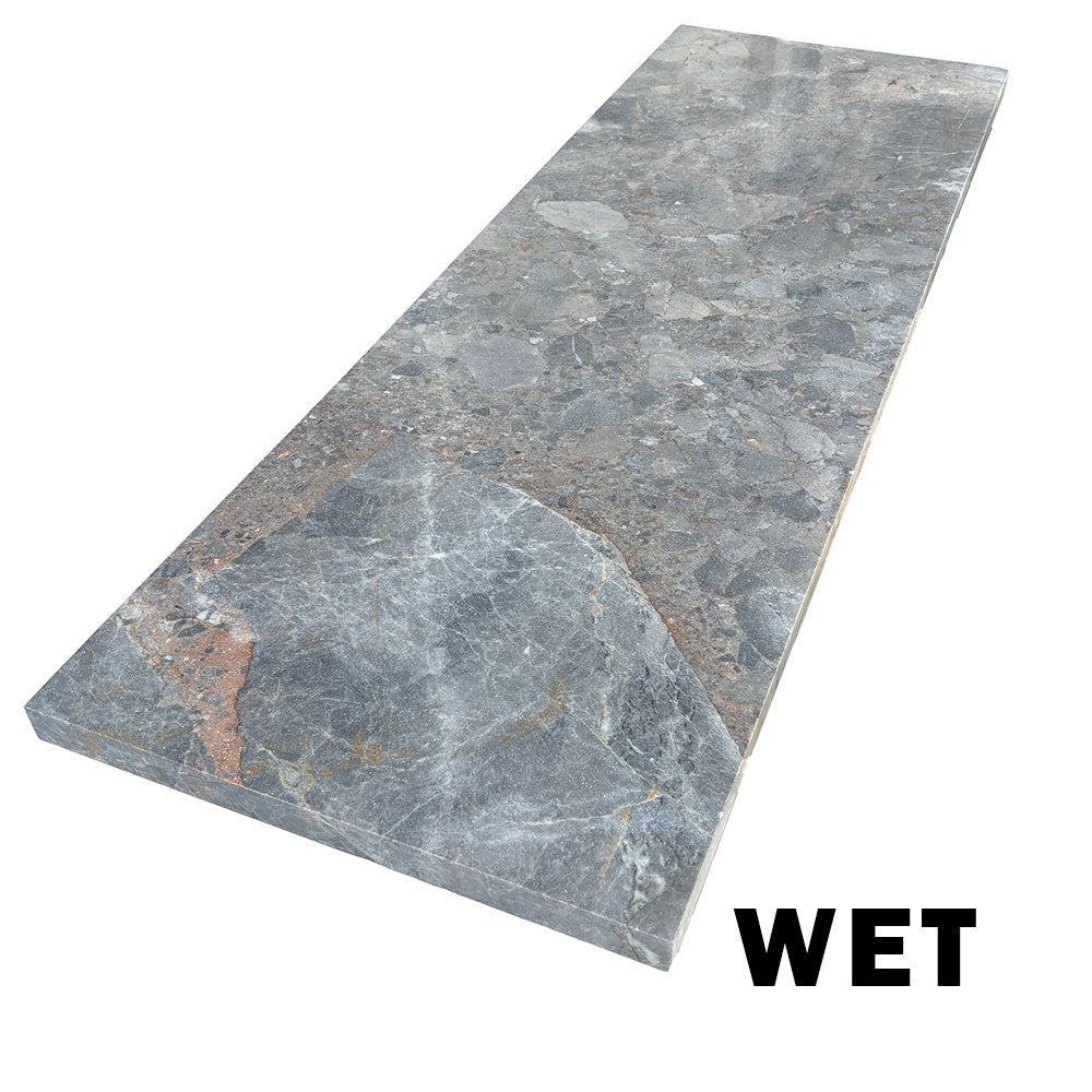 Toscana Grey Marble 1200x400x30mm Natural Stone Step Tread - 1st Quality - Outdoor Stepping Stones or Stairs - Available at iPave Natural Stone