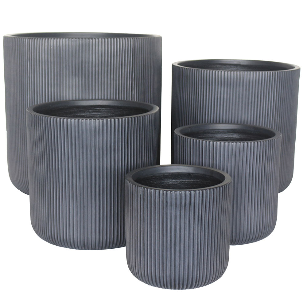 UrbanLITE Vera Cylinder Pot - Black - Available at iPave Natural Stone