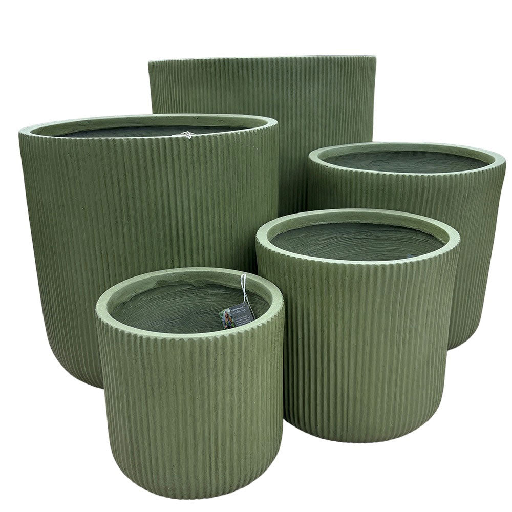 UrbanLITE Vera Cylinder Pot - Green - Available at iPave Natural Stone